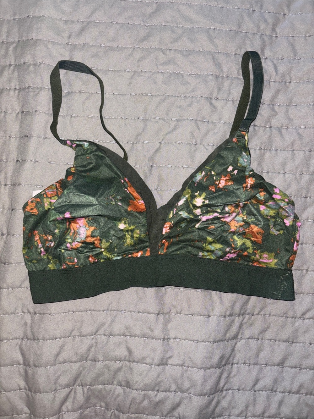 Floral Bralette in Dark Green